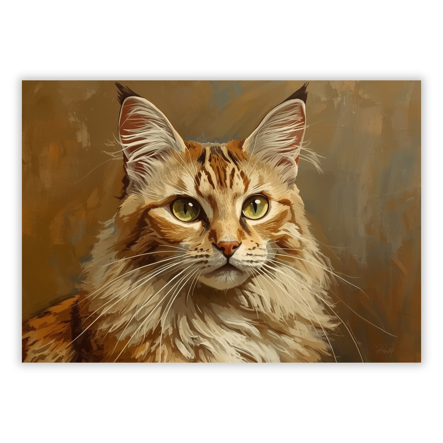 Vintage Ginger Cat Wall Art Canvas Print