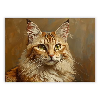Vintage Ginger Cat Wall Art Canvas Print