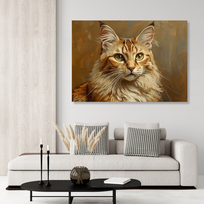 Vintage Ginger Cat Wall Art Canvas Print