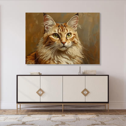 Vintage Ginger Cat Wall Art Canvas Print