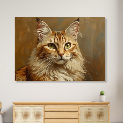 Vintage Ginger Cat Wall Art Canvas Print