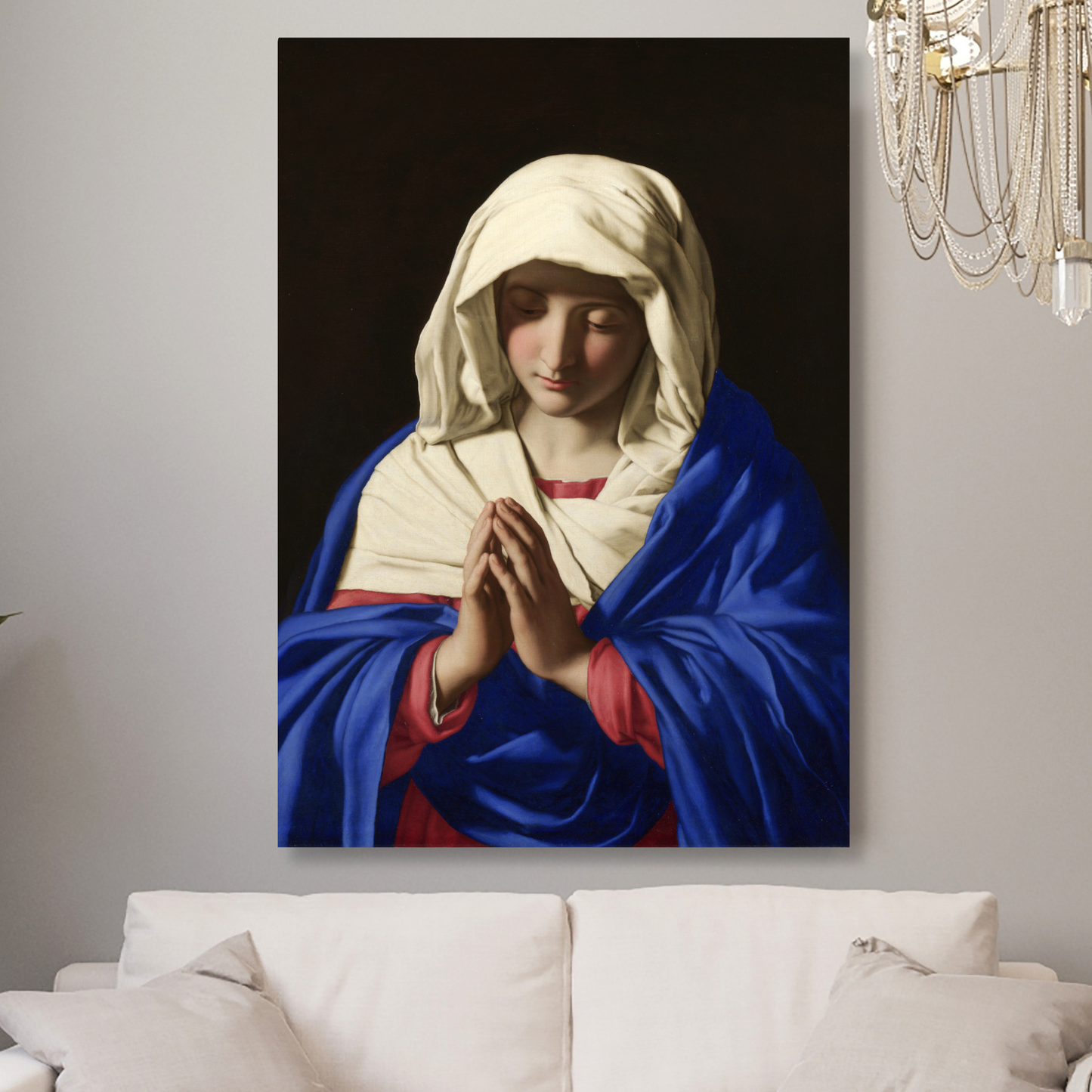 Giovanni Battista Salvi da Sassoferrato - The Virgin in Prayer (The Vigin Mary) Wall Art Canvas Print