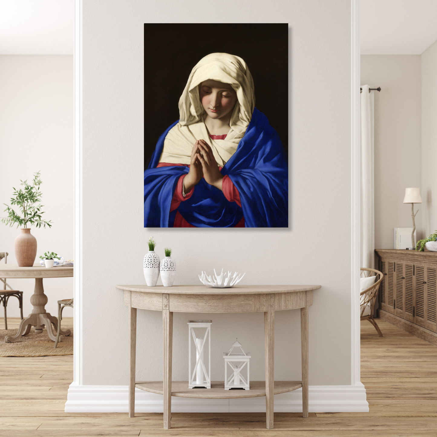Giovanni Battista Salvi da Sassoferrato - The Virgin in Prayer (The Vigin Mary) Wall Art Canvas Print