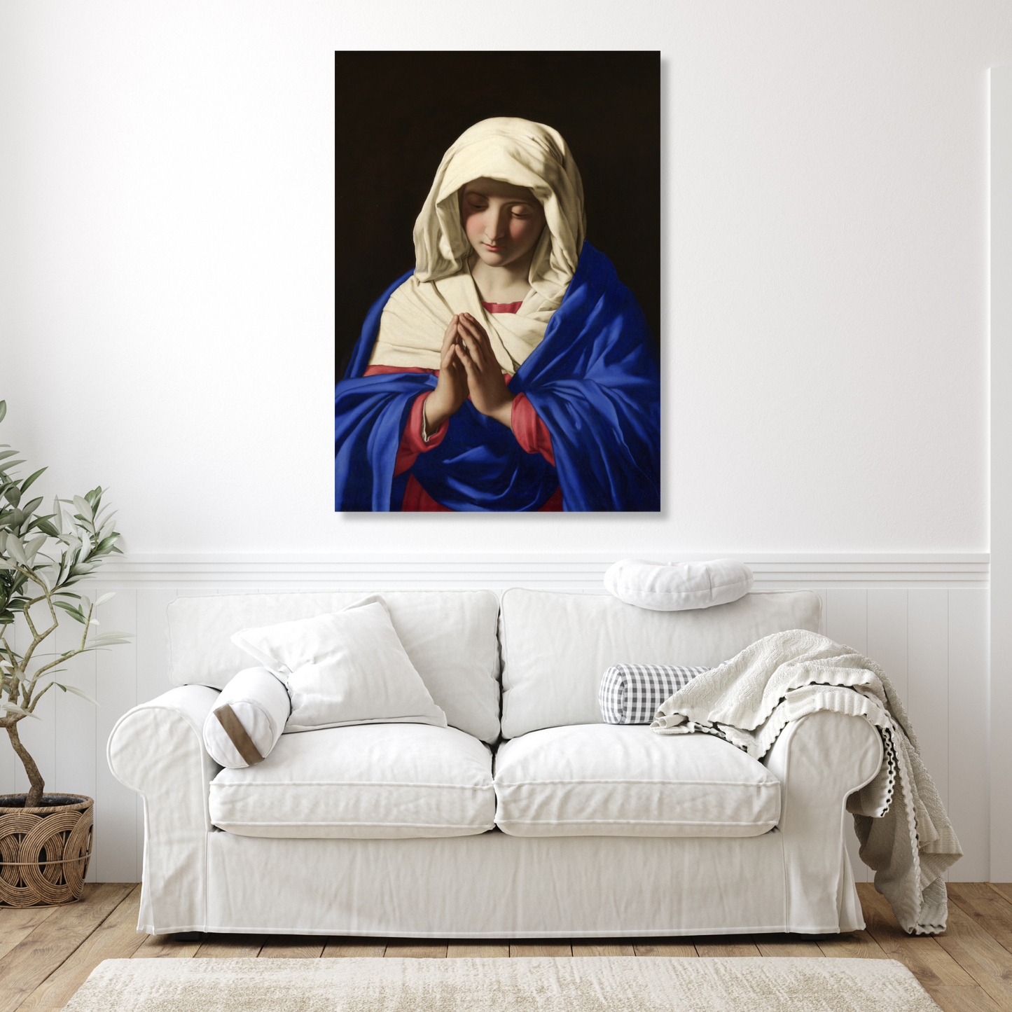 Giovanni Battista Salvi da Sassoferrato - The Virgin in Prayer (The Vigin Mary) Wall Art Canvas Print