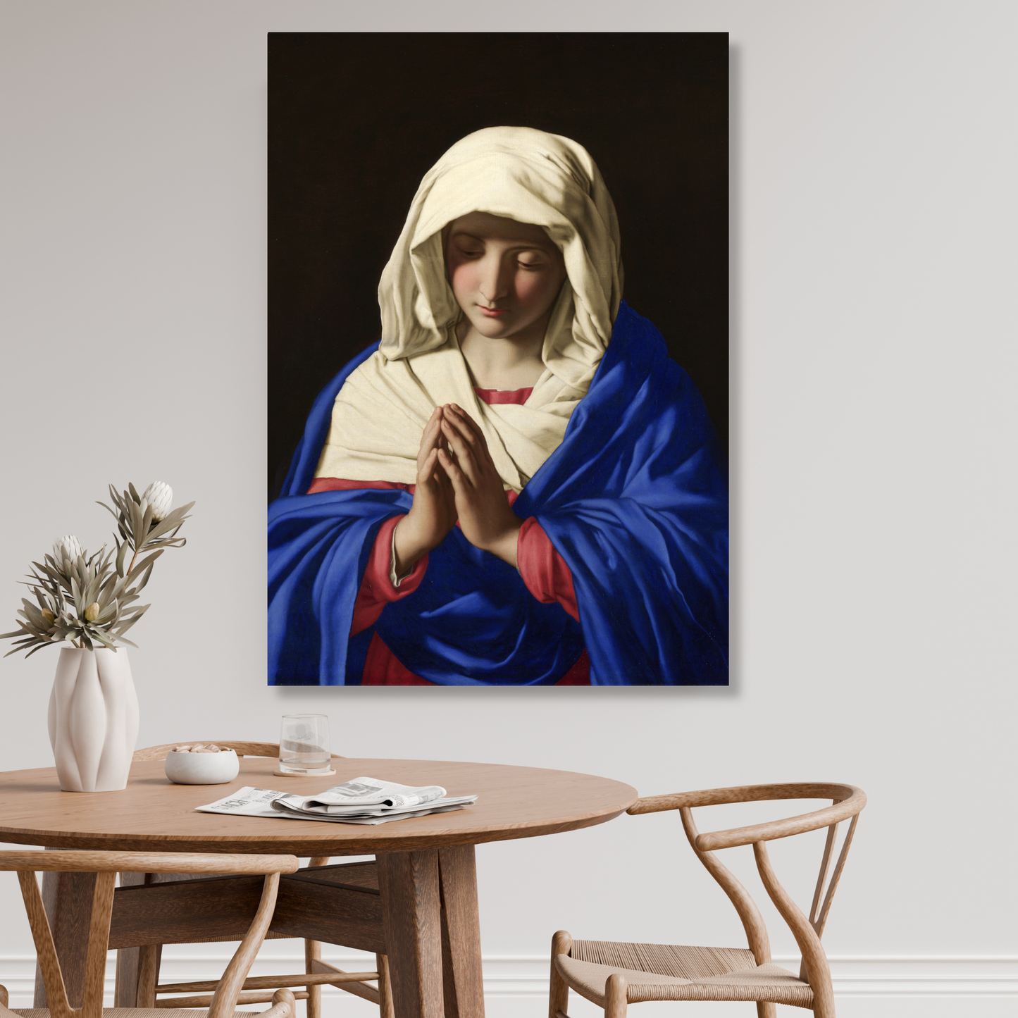 Giovanni Battista Salvi da Sassoferrato - The Virgin in Prayer (The Vigin Mary) Wall Art Canvas Print