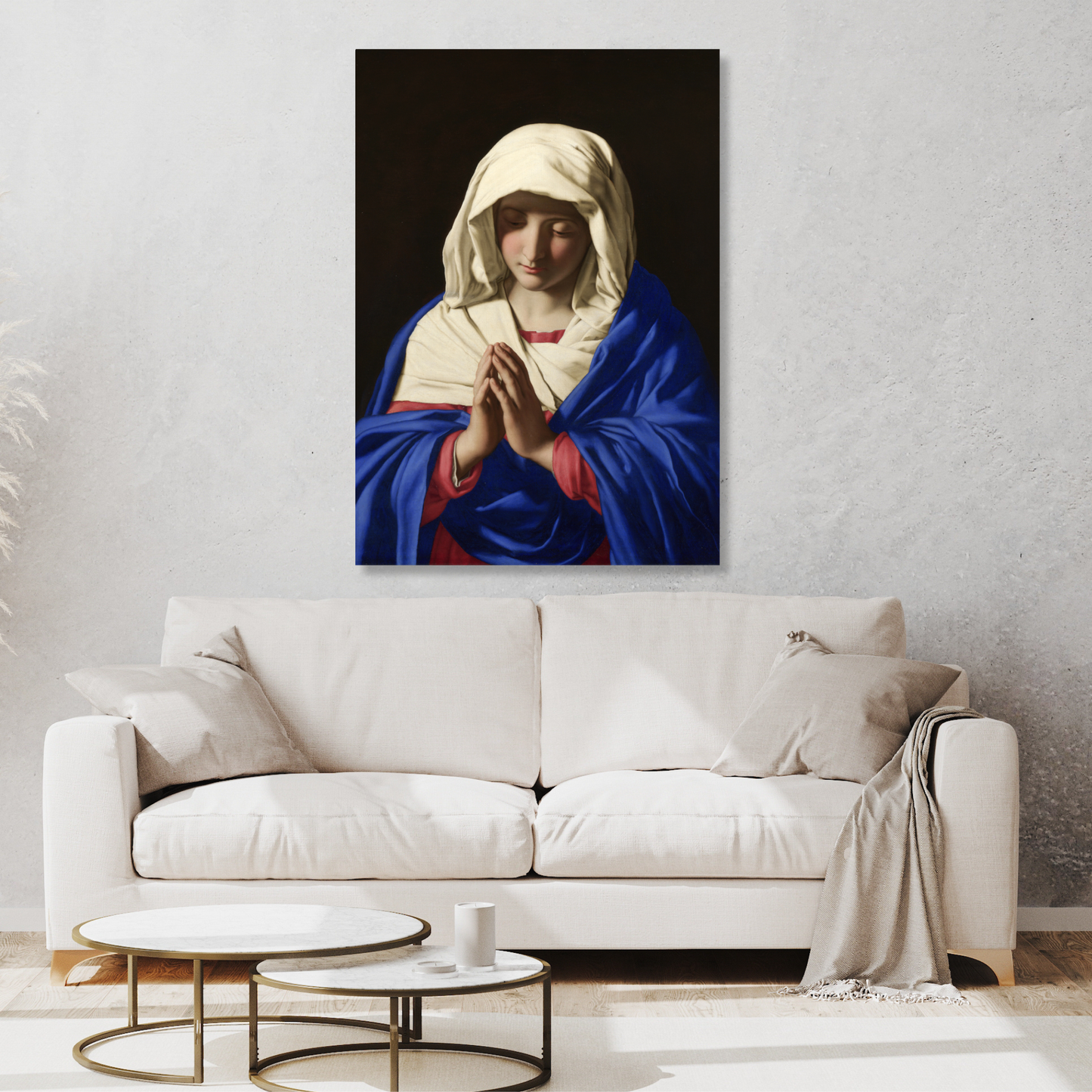 Giovanni Battista Salvi da Sassoferrato - The Virgin in Prayer (The Vigin Mary) Wall Art Canvas Print