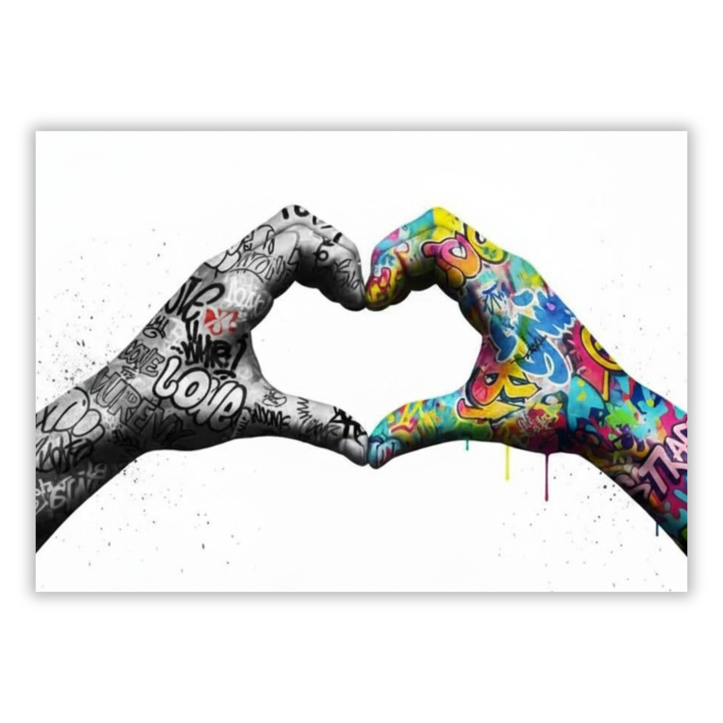 Graffiti Love Heart Hands Wall Art Canvas Print