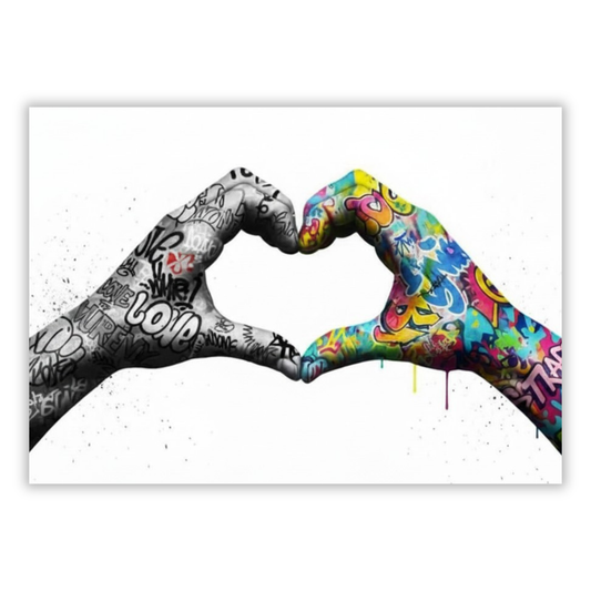 Graffiti Love Heart Hands Wall Art Canvas Print