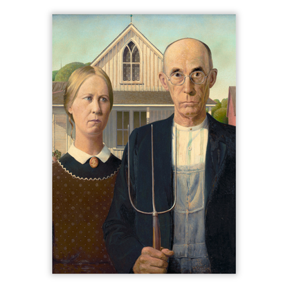 Grant Wood - American Gothic Wall Art Canvas Print