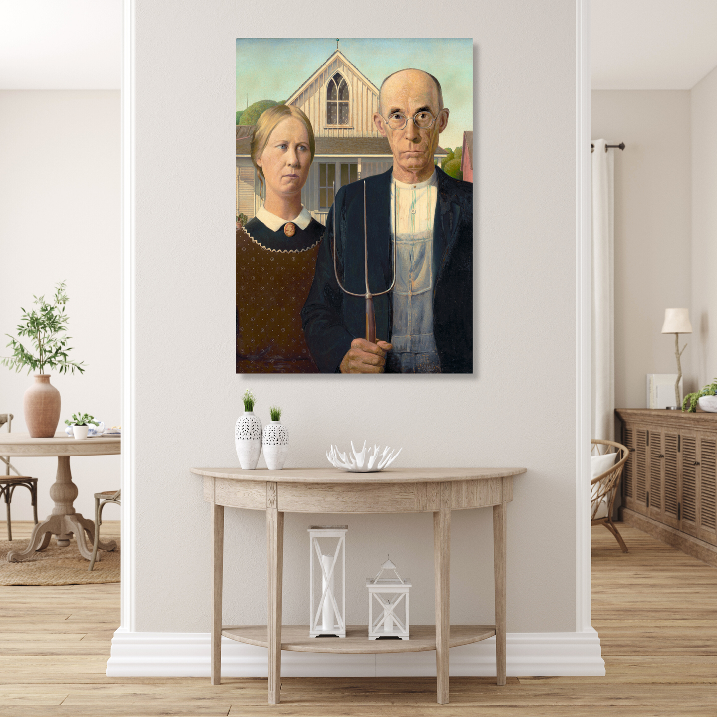 Grant Wood - American Gothic Wall Art Canvas Print