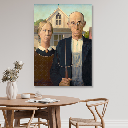Grant Wood - American Gothic Wall Art Canvas Print