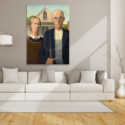 Grant Wood - American Gothic Wall Art Canvas Print