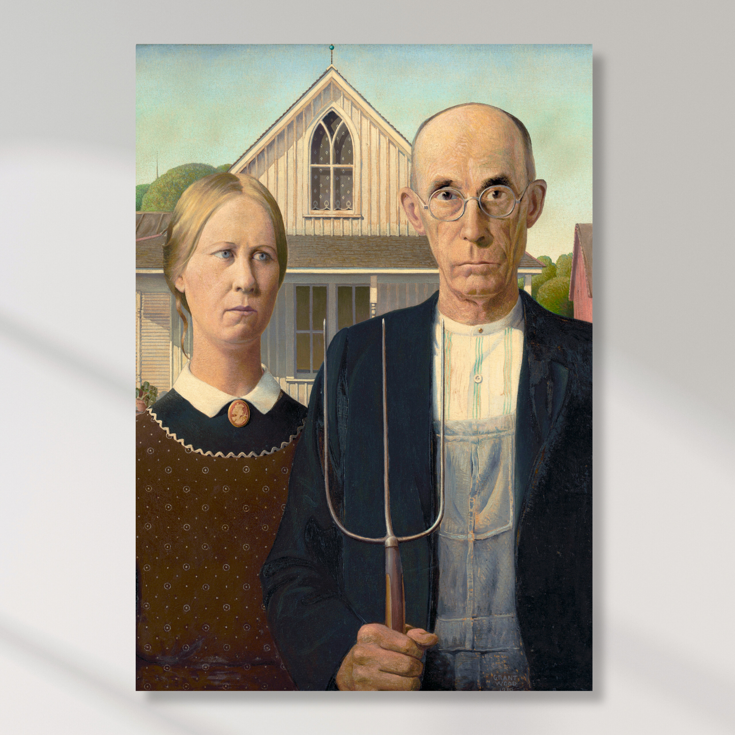 Grant Wood - American Gothic Wall Art Canvas Print
