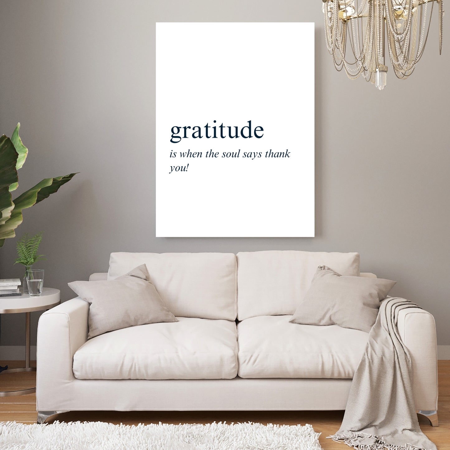 Gratitude Inspirational Wall Art Canvas Print