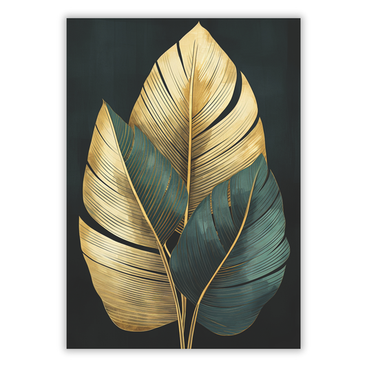 Green & Gold Leaf Trio