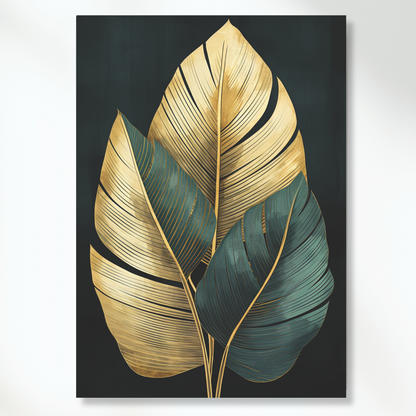 Green & Gold Leaf Trio
