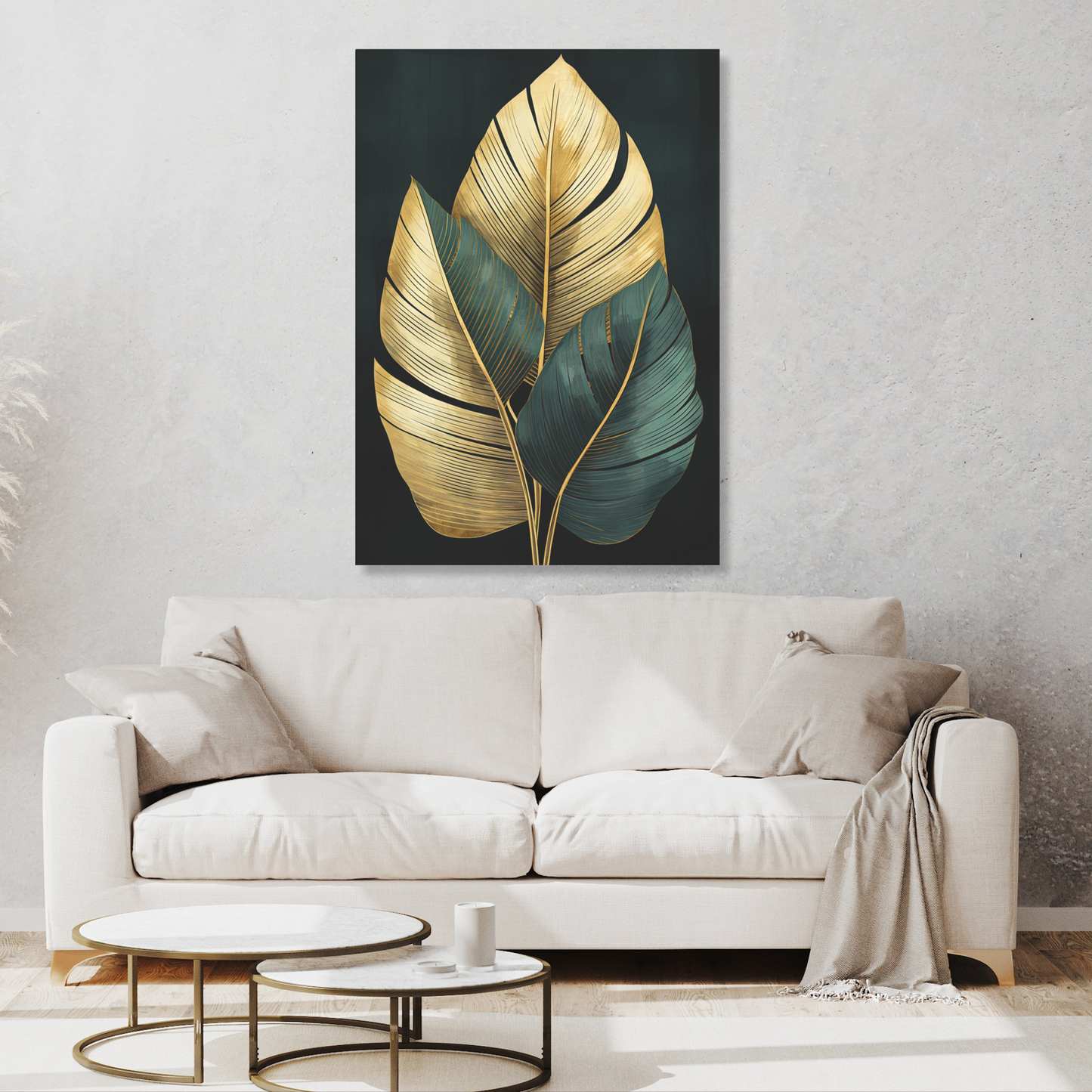 Green & Gold Leaf Trio