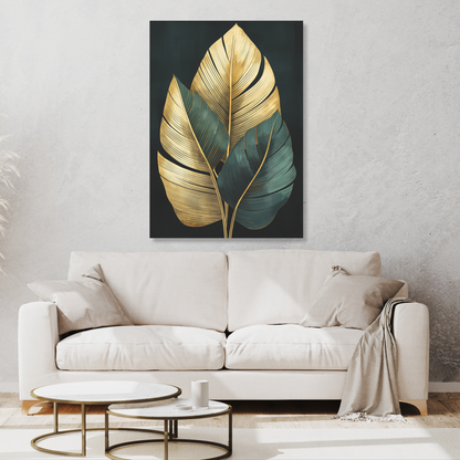 Green & Gold Leaf Trio