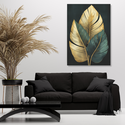 Green & Gold Leaf Trio