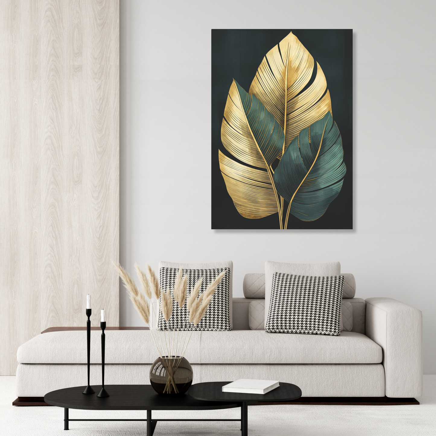 Green & Gold Leaf Trio
