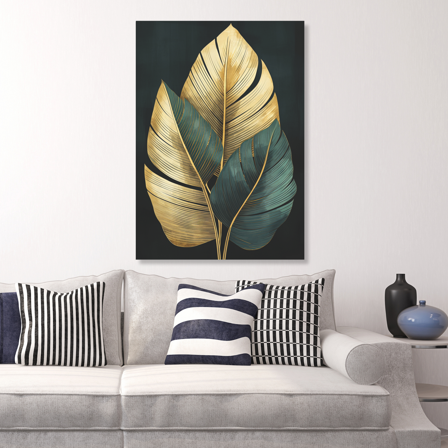 Green & Gold Leaf Trio