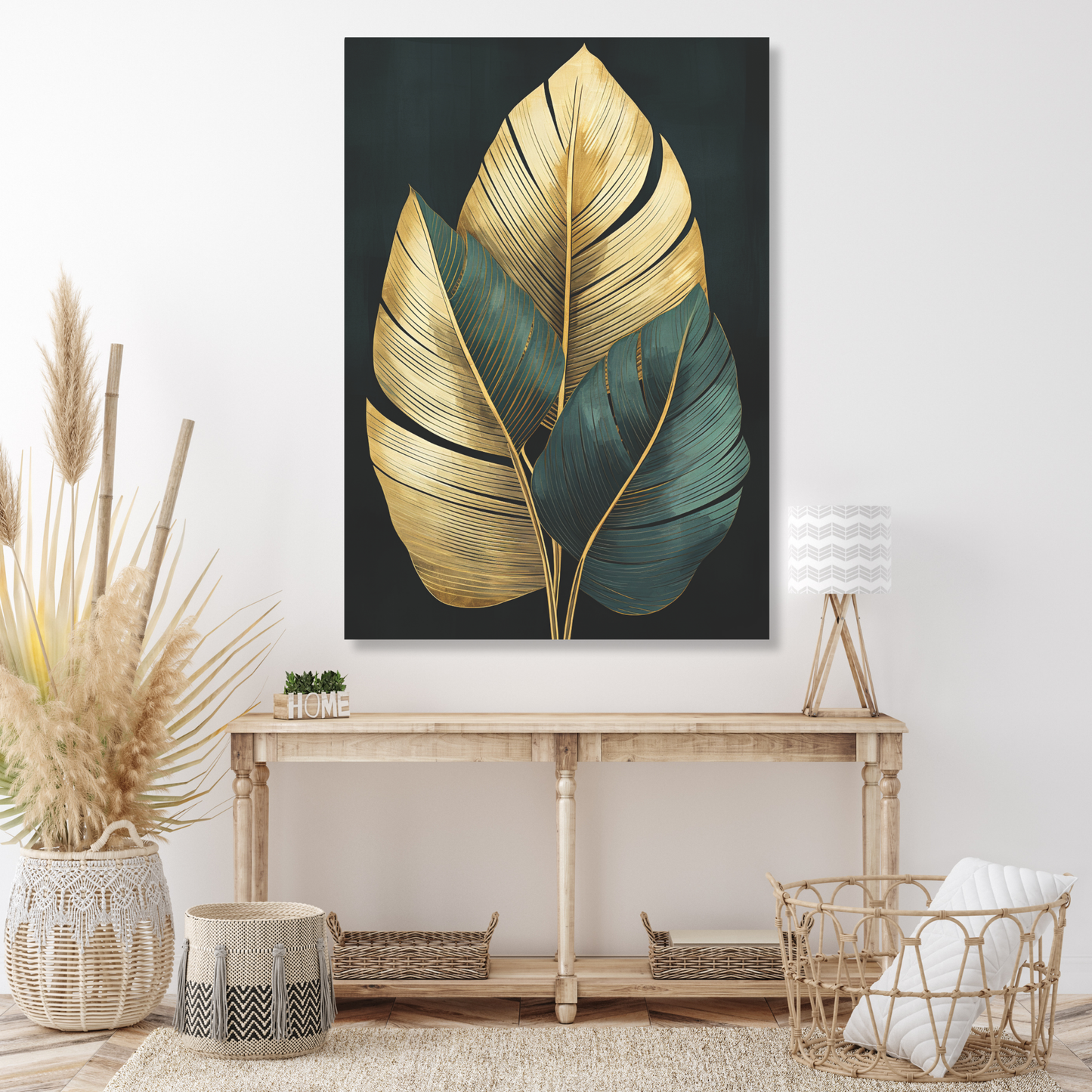 Green & Gold Leaf Trio