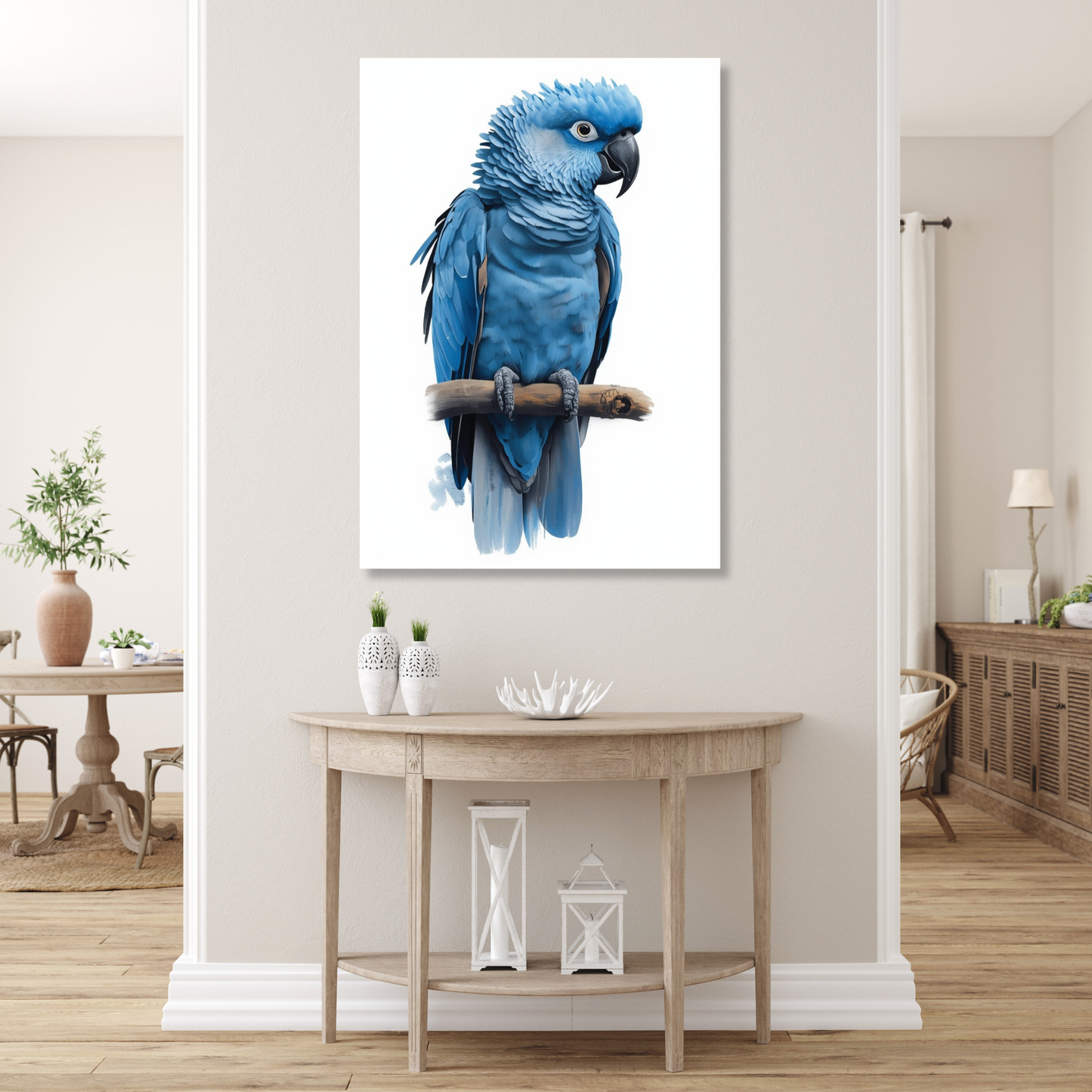 Blue Cockatoo Wall Art Canvas Print
