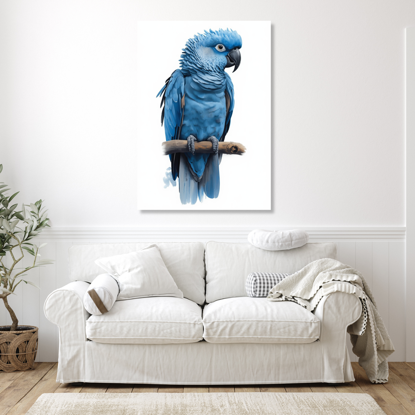 Blue Cockatoo Wall Art Canvas Print