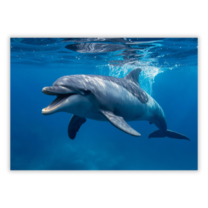 Happy Dolphin Wall Art Canvas Print