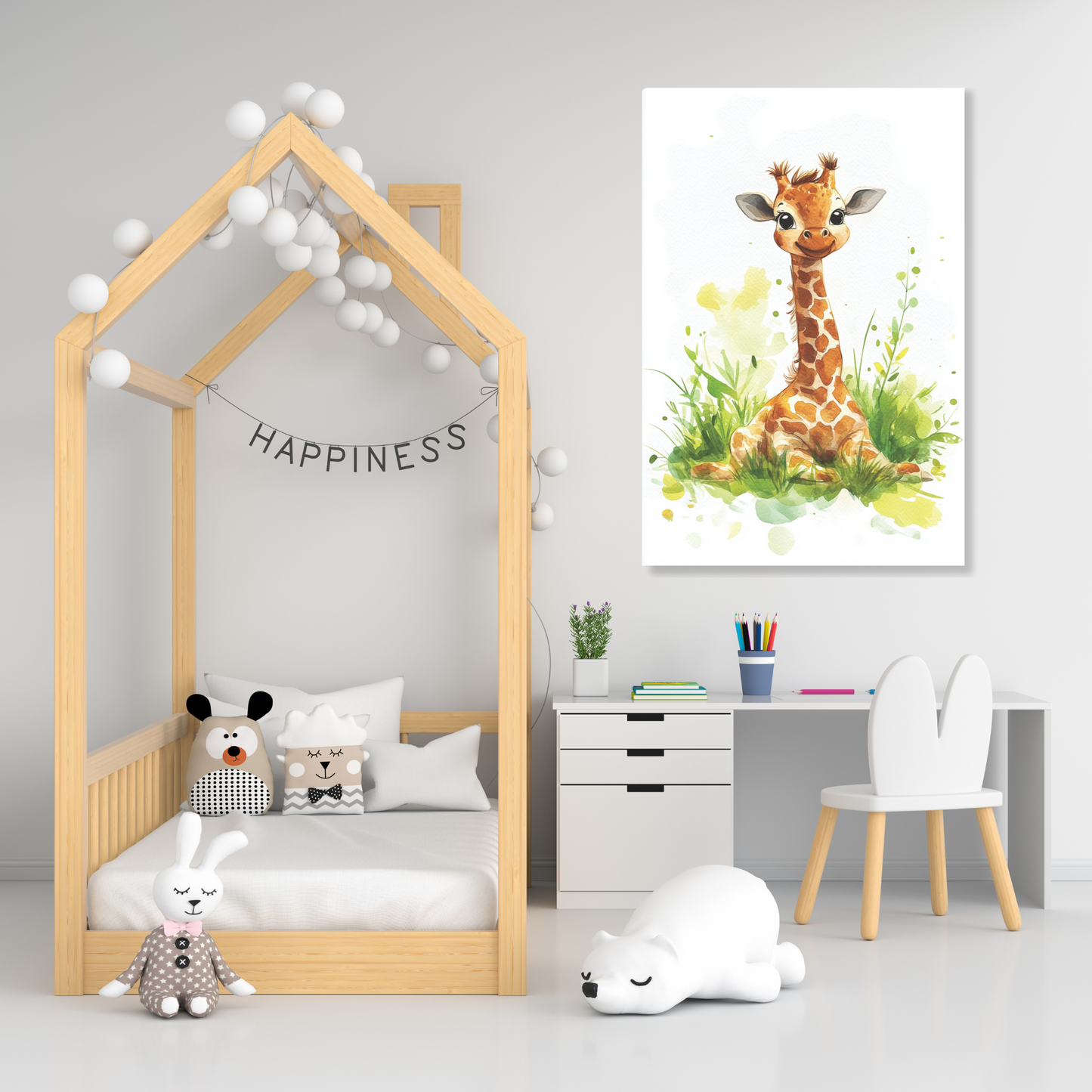 Harold Giraffe Canvas Wall Art Print