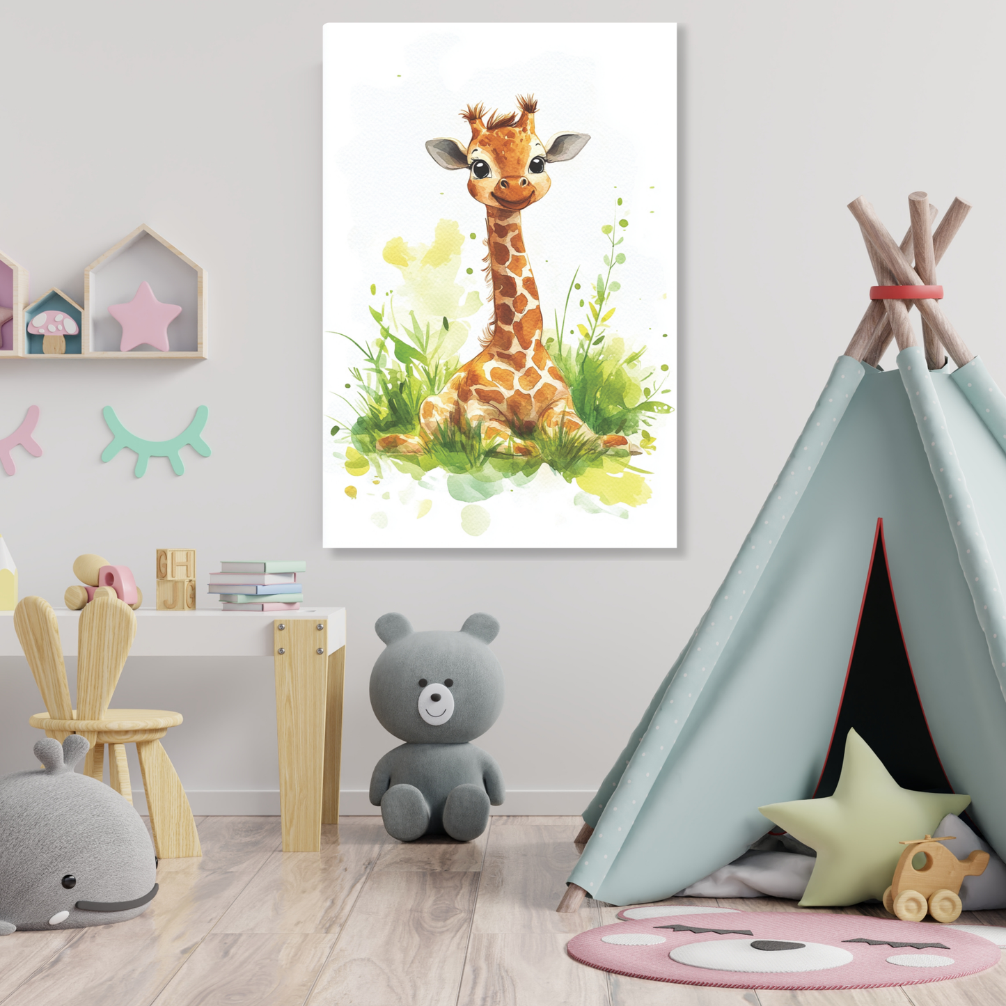 Harold Giraffe Canvas Wall Art Print