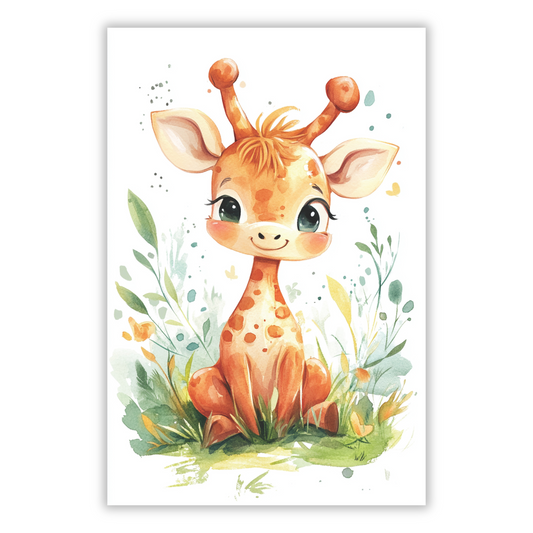 Henrietta Giraffe Canvas Wall Art Print