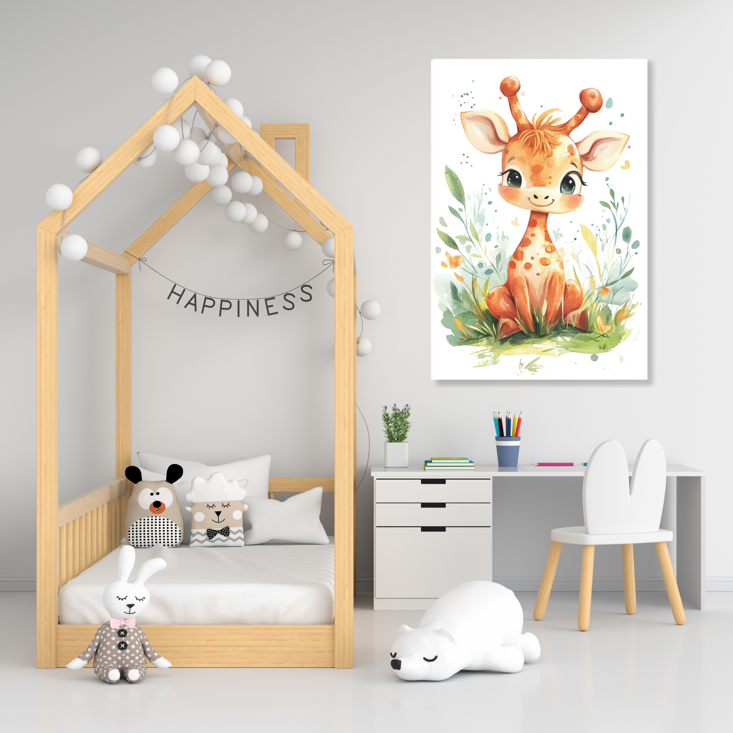 Henrietta Giraffe Canvas Wall Art Print