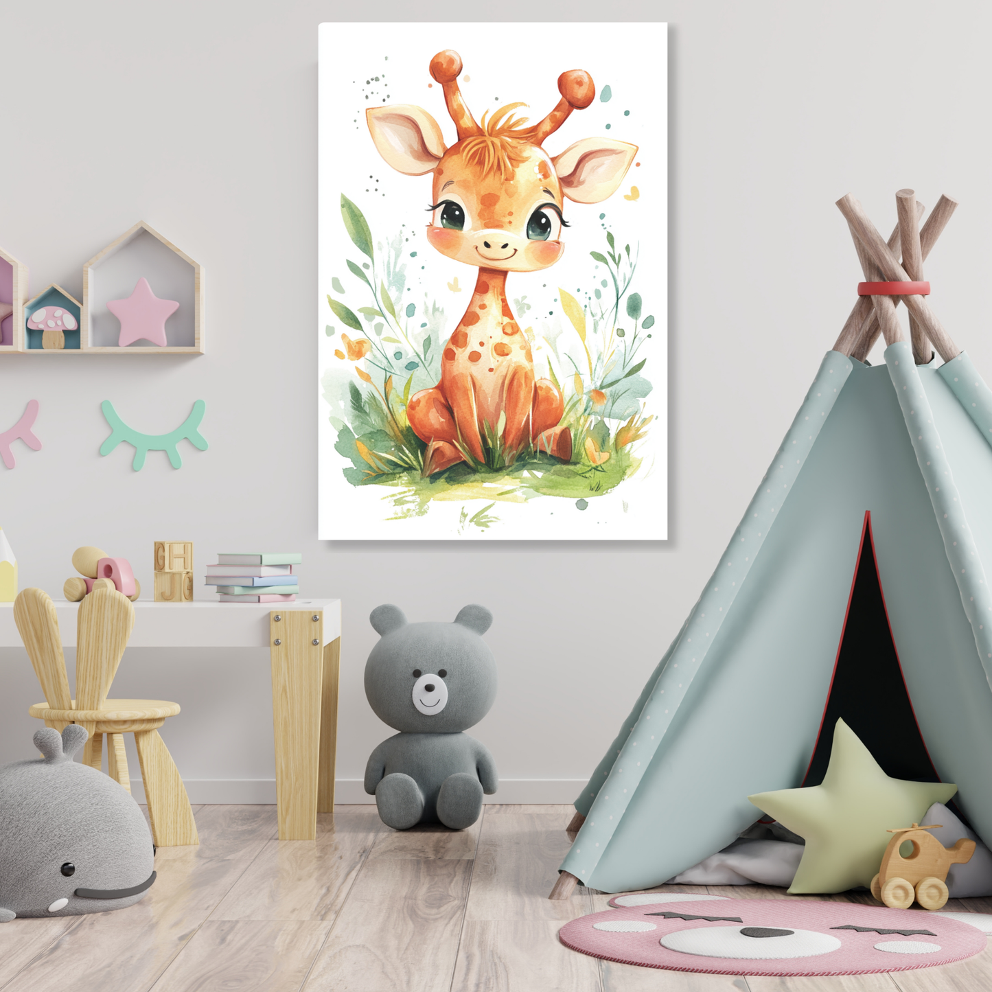 Henrietta Giraffe Canvas Wall Art Print