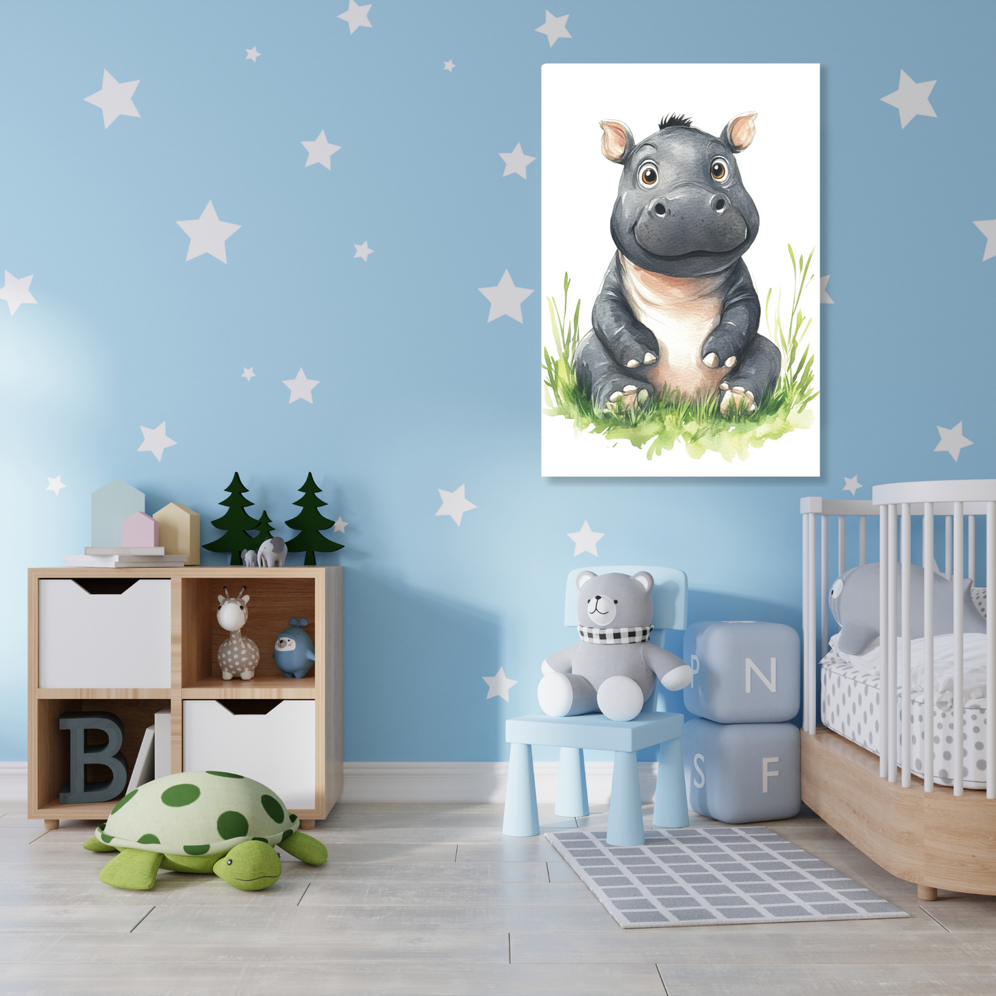 Henry Hippo Canvas Wall Art Print