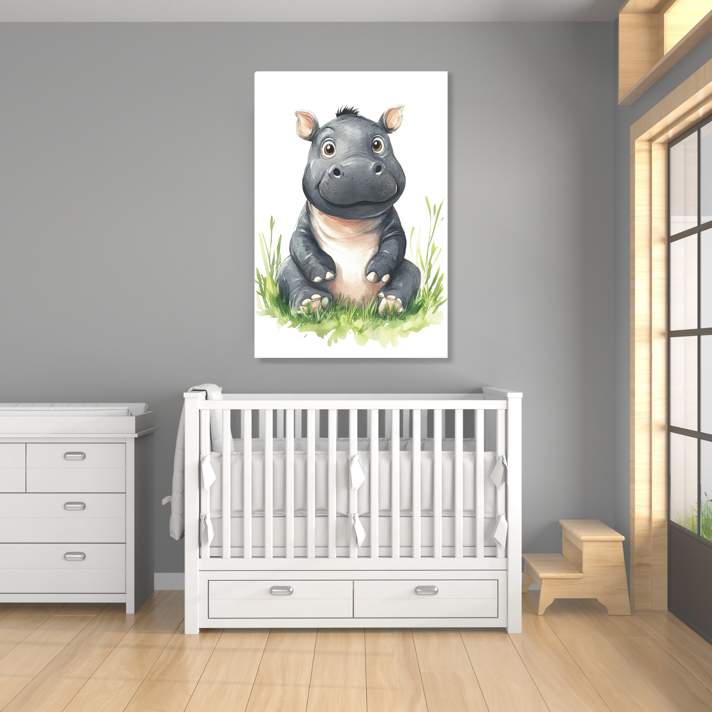 Henry Hippo Canvas Wall Art Print
