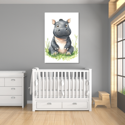 Henry Hippo Canvas Wall Art Print