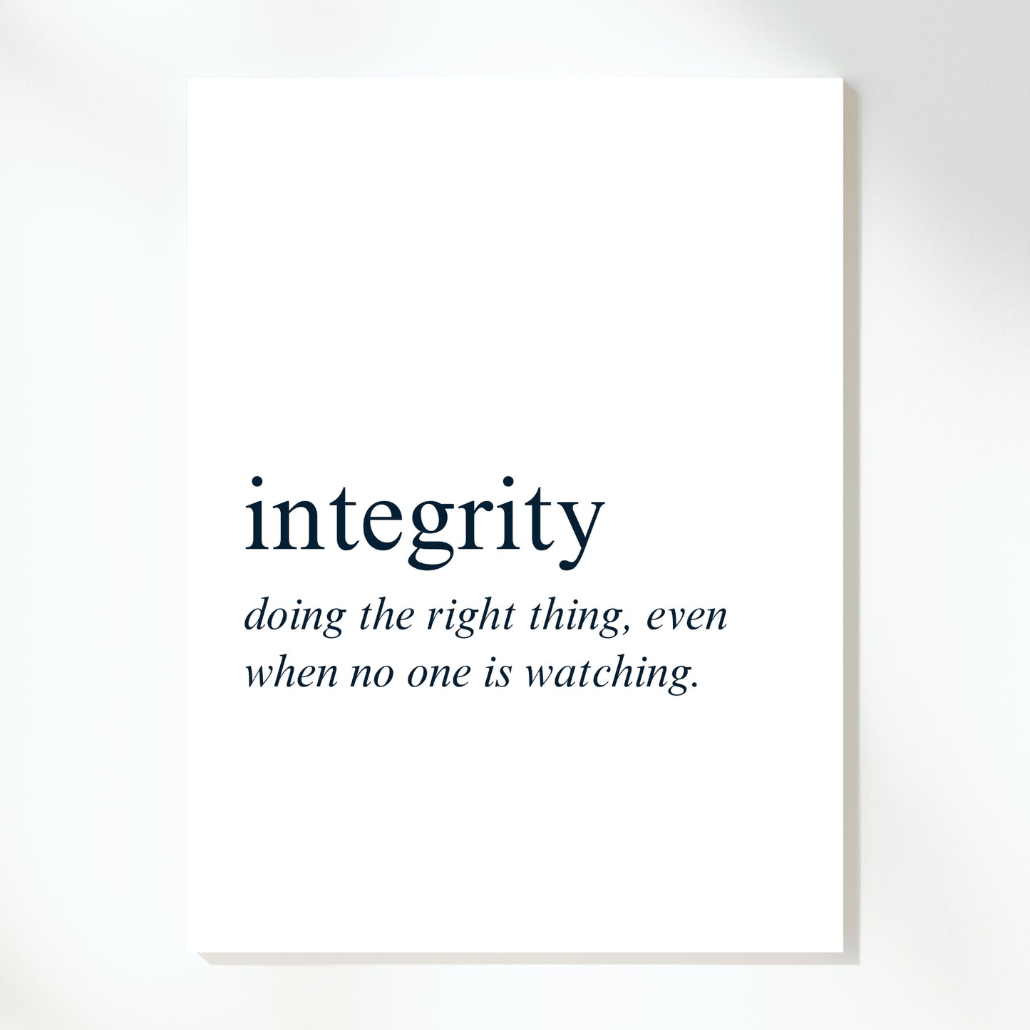 Integrity Inspirational Wall Art Canvas Print