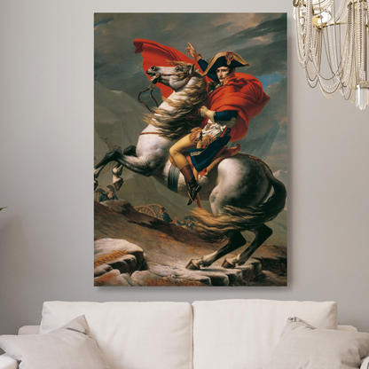 Jacques-Louis David - Napoleon Crossing The Alps Wall Art Canvas Print