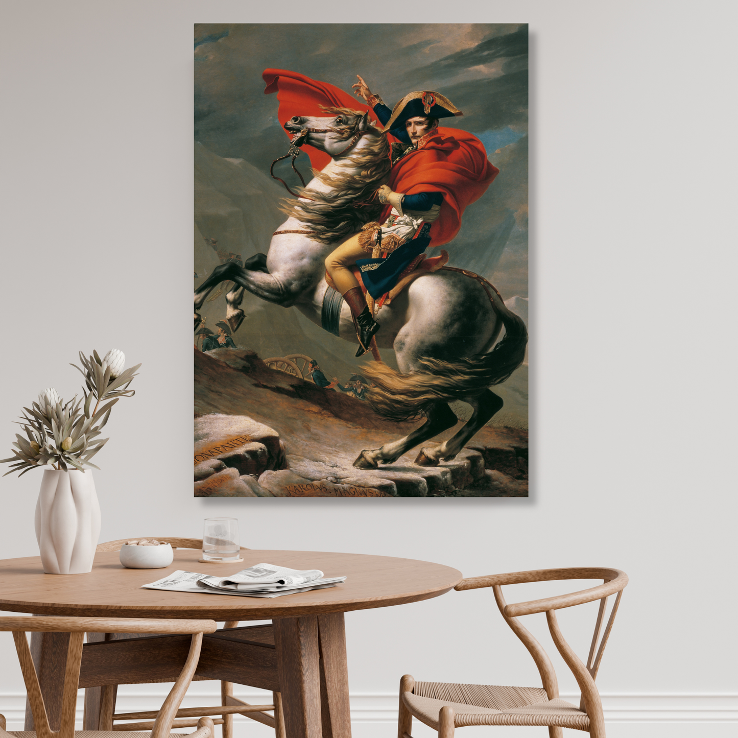 Jacques-Louis David - Napoleon Crossing The Alps Wall Art Canvas Print