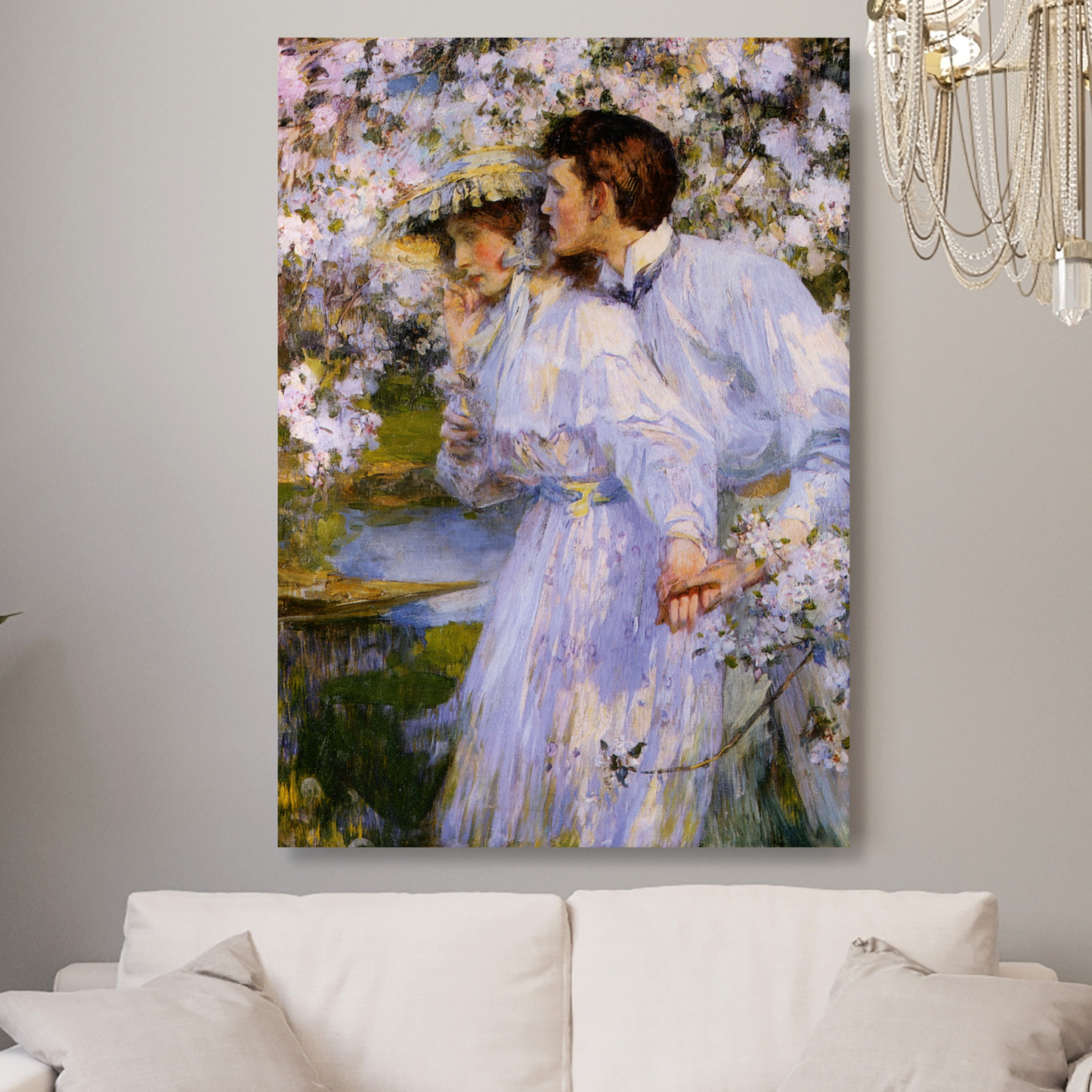 James Jebusa Shannon - In The Springtime Wall Art Canvas Print