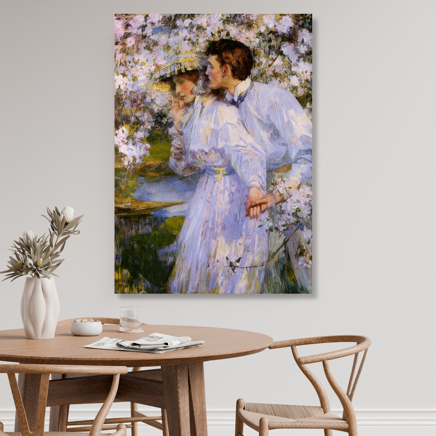 James Jebusa Shannon - In The Springtime Wall Art Canvas Print