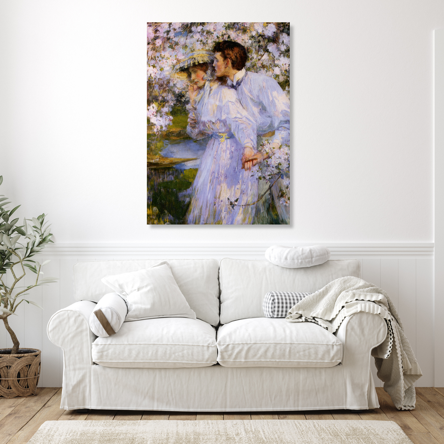 James Jebusa Shannon - In The Springtime Wall Art Canvas Print