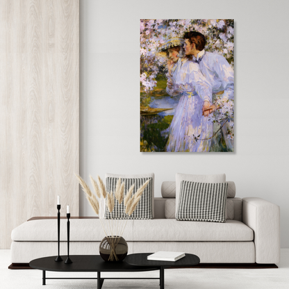 James Jebusa Shannon - In The Springtime Wall Art Canvas Print