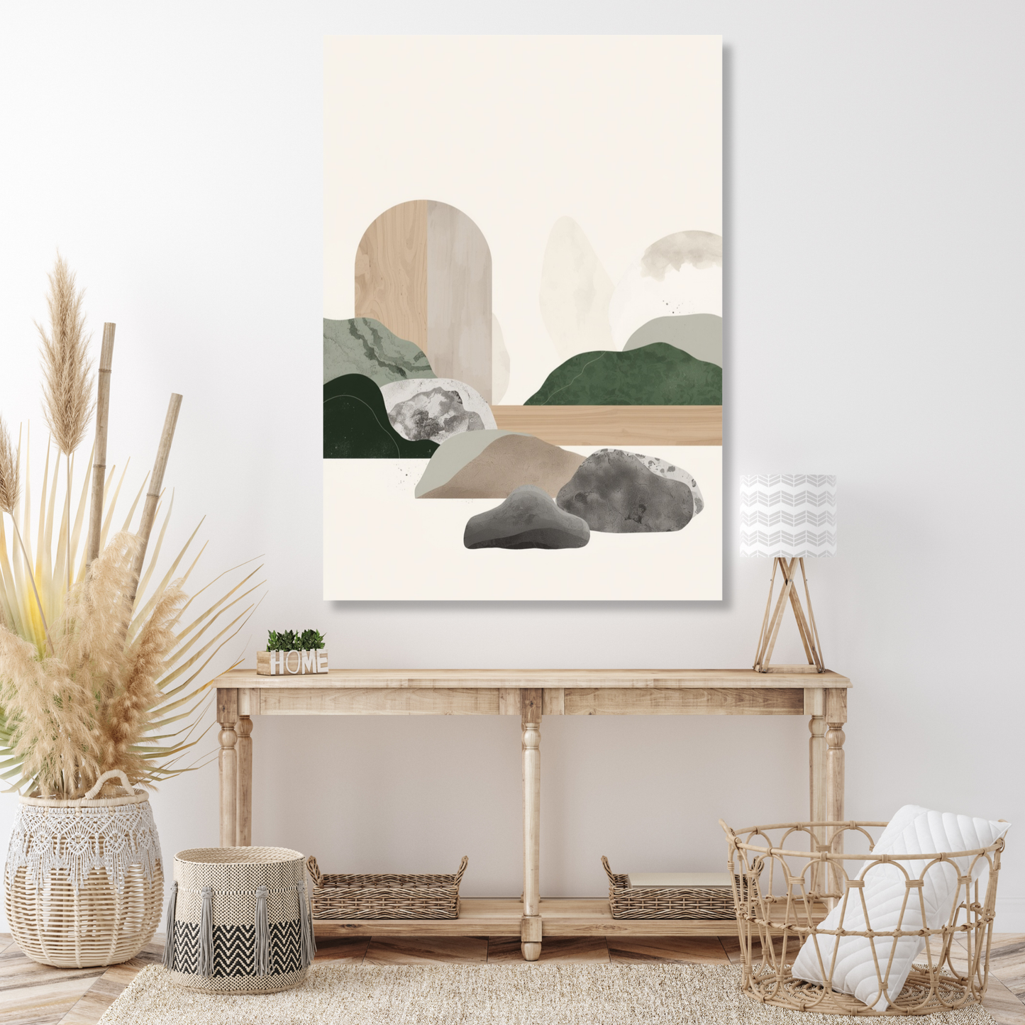 Japandi Stillness Wall Art Canvas Print