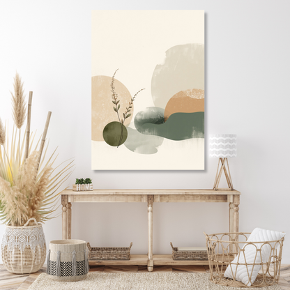 Japandi Evening Shadow Wall Art Canvas Print