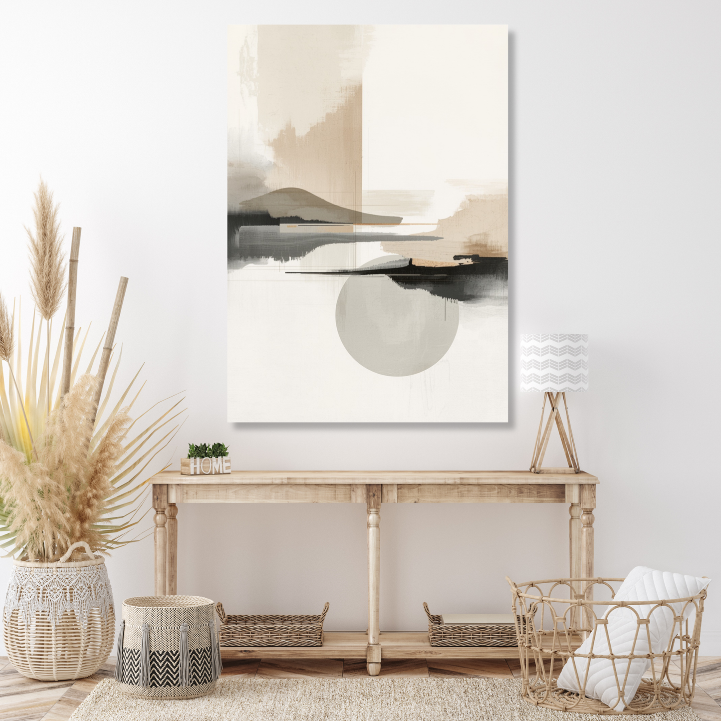 Japandi Lunar Wall Art Canvas Print