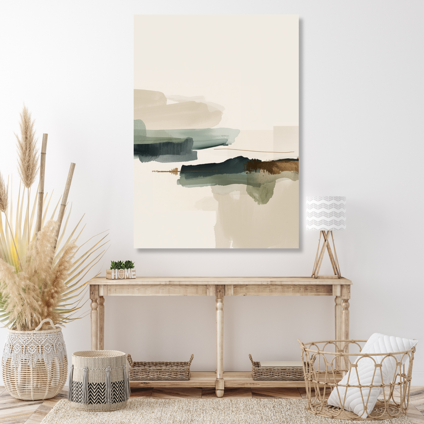 Japandi Harmony Wall Art Canvas Print