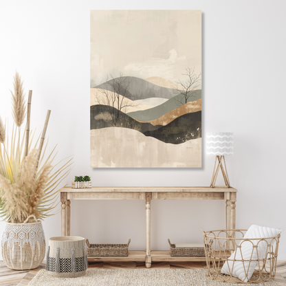 Japandi Mountains Wall Art Canvas Print