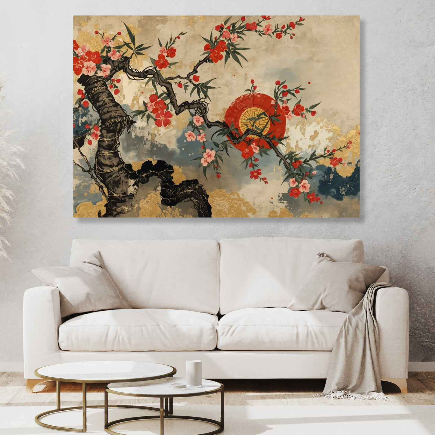 Japanese Blossom Wall Art Canvas Print